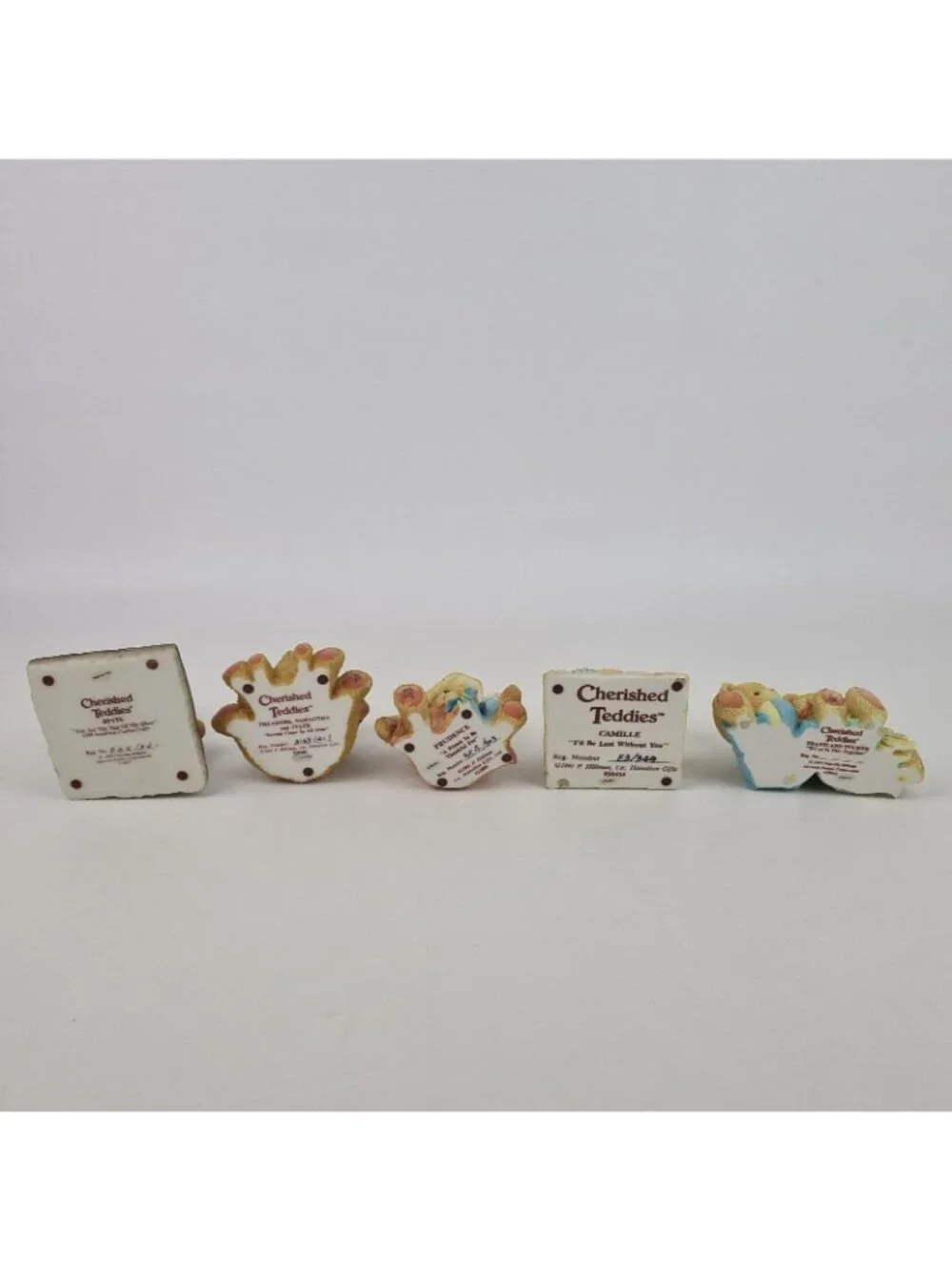 Set Of 5 Cherished Teddies Bette Prudence Camille 912808 Porcelain Figurines